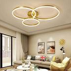 Modern Gold Flush Mount Ceiling Light with 3 Circles and 3 Bulbs