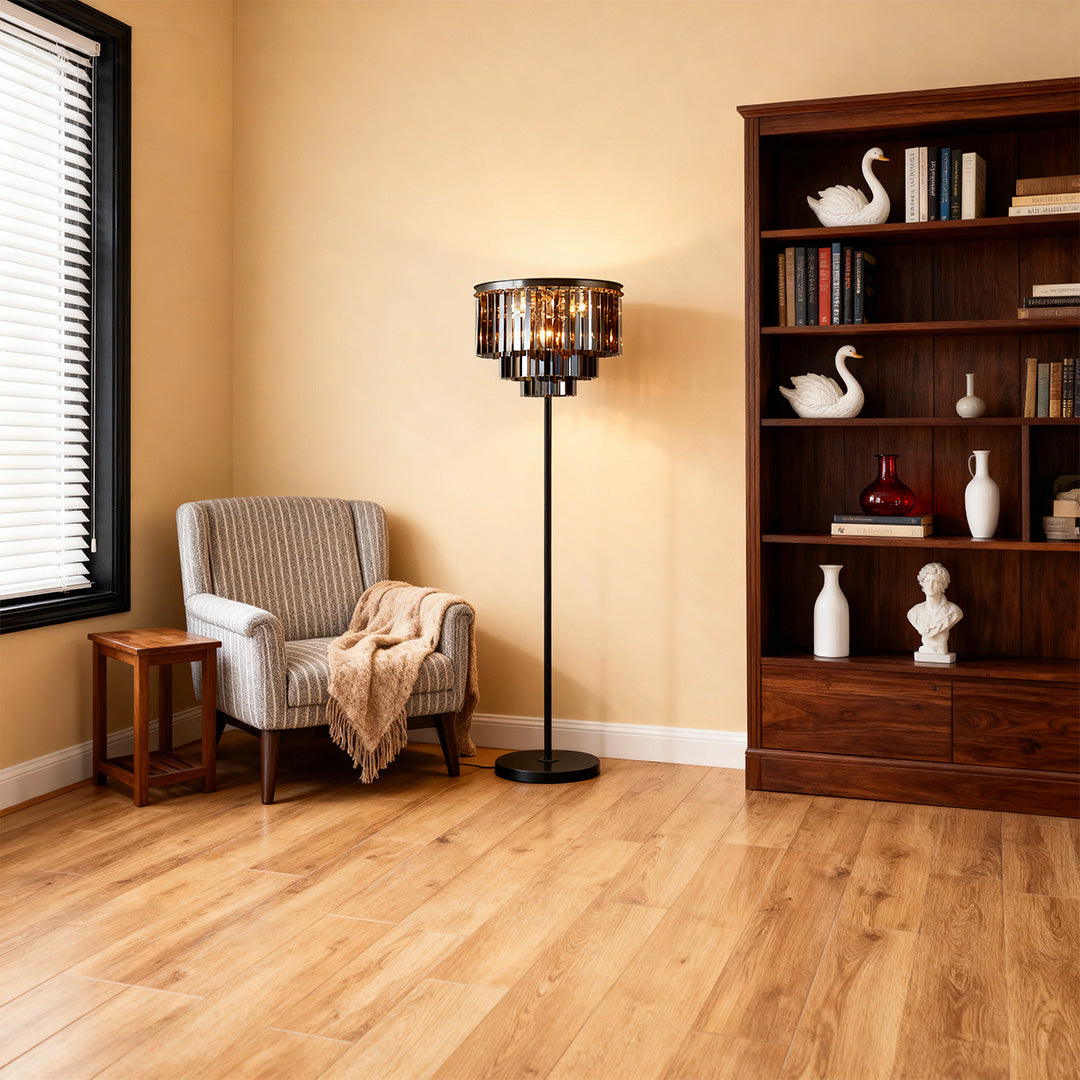 Luxury Crystal Floor Lamp - Glamorous American Design