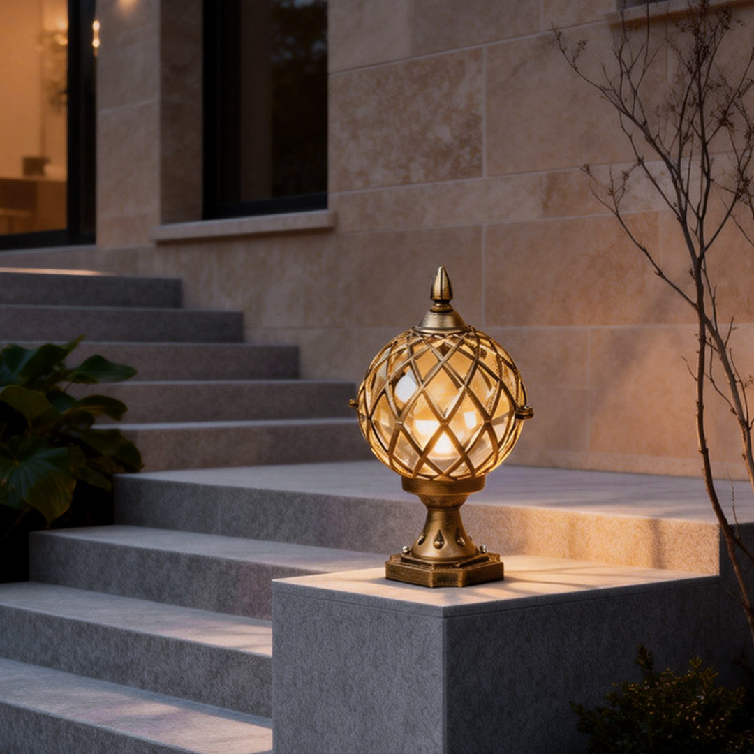 Modern Glass and Aluminum Pillar Light for Home Fencing