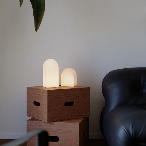 Contemporary White Table Lamp - Stylish Ambient Night Light