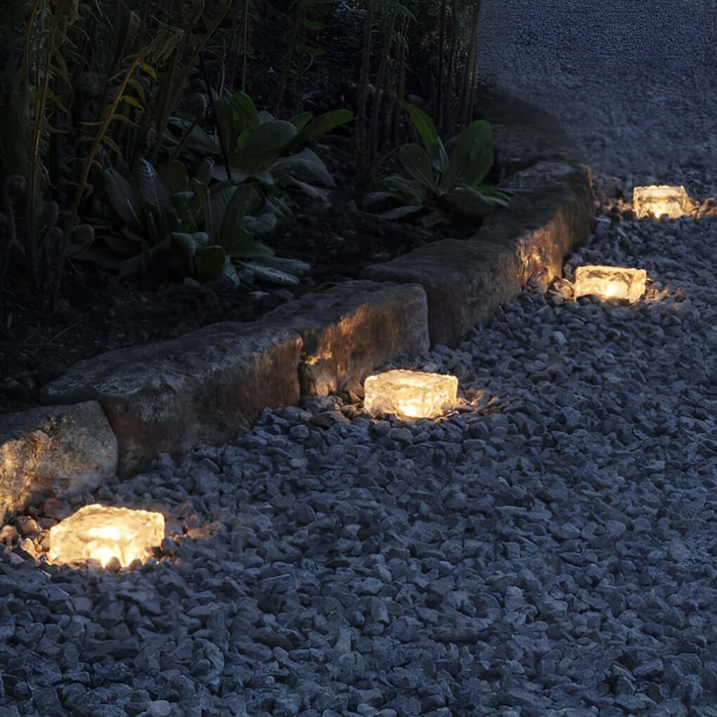 Modern Solar Outdoor Ice Cube Step Lights