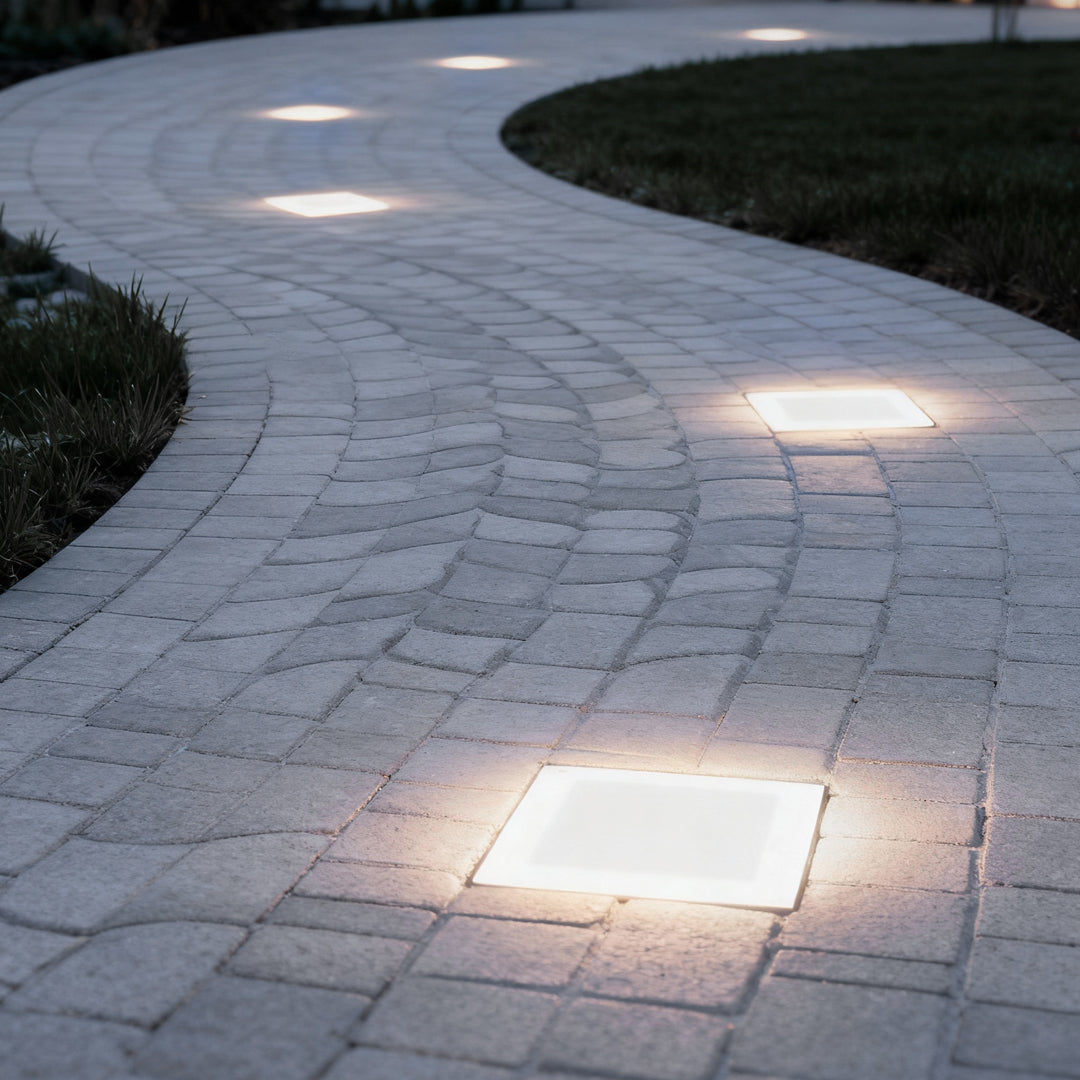 Modern Solar Outdoor Ice Cube Step Lights