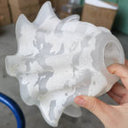 French Bellflower Leaf Ceramic Glass Shade 1-Light Semi-Flush Mount Ceiling Light