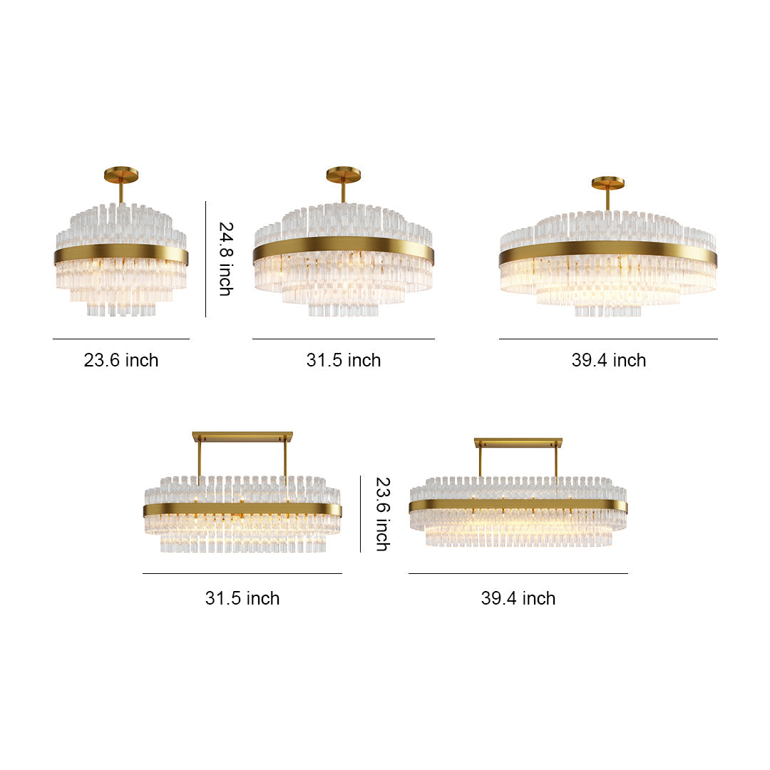 Luxury Copper Industrial Modern Chandelier Ceiling Light