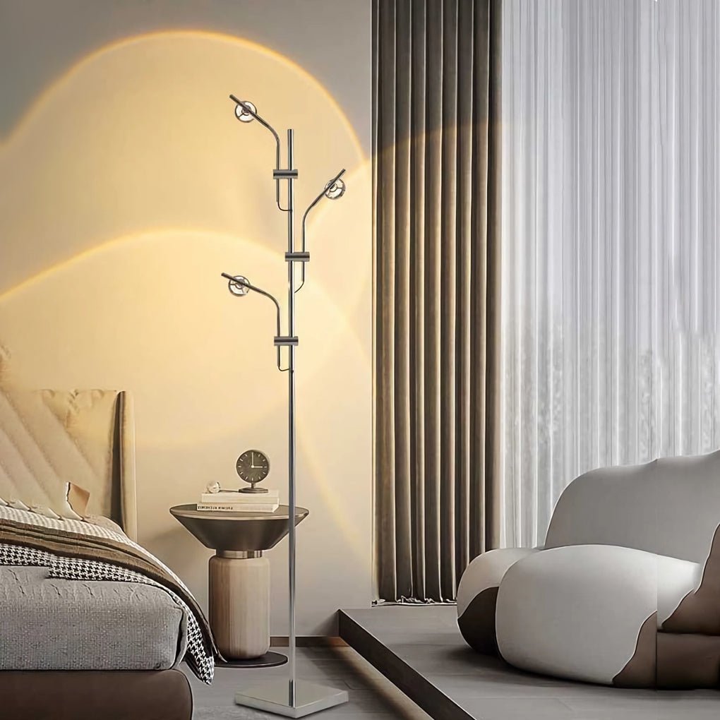 Chrome Multi-Angle Industrial Floor Lamp