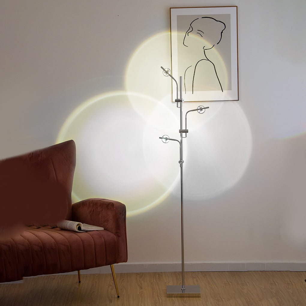 Chrome Multi-Angle Industrial Floor Lamp