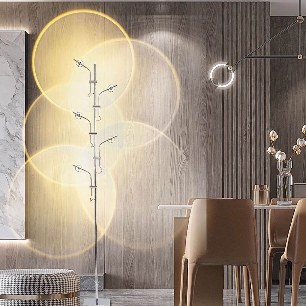 Chrome Multi-Angle Industrial Floor Lamp