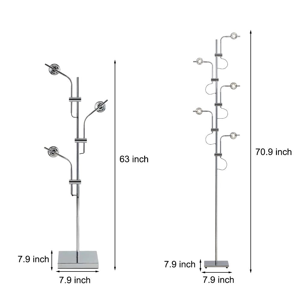 Chrome Multi-Angle Industrial Floor Lamp
