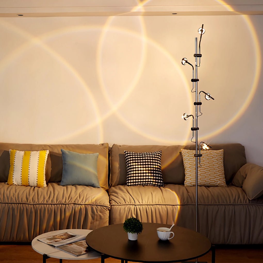 Chrome Multi-Angle Industrial Floor Lamp