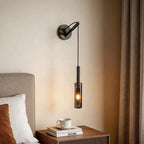 Modern Black and Copper Bedside Wall Lamp