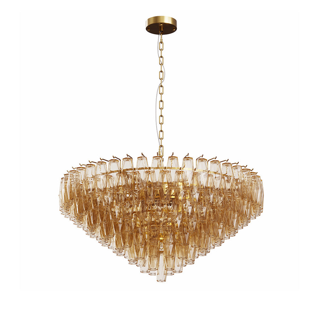 Luxury Multi-Head Glass Pendant Chandelier for Elegant Ceilings