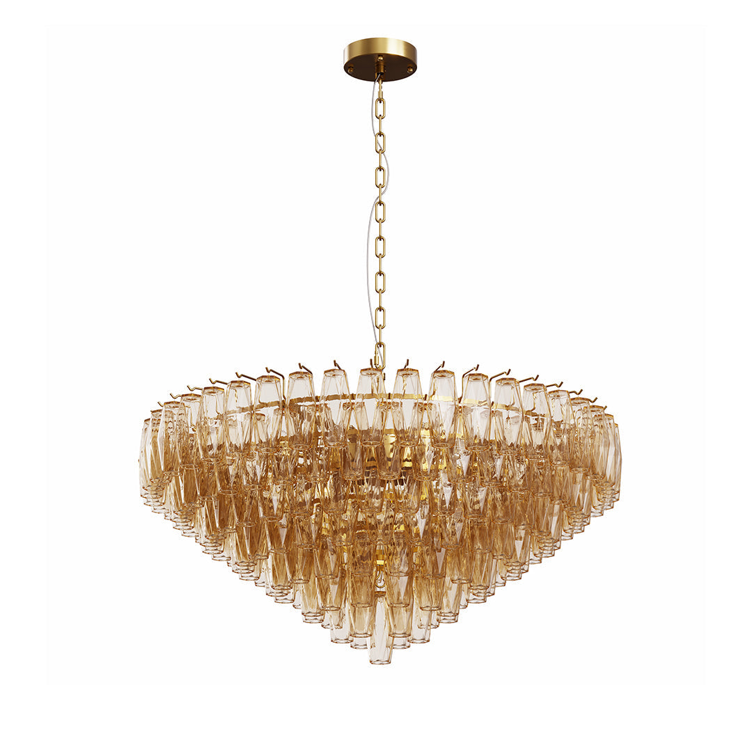 Luxury Multi-Head Glass Pendant Chandelier for Elegant Ceilings
