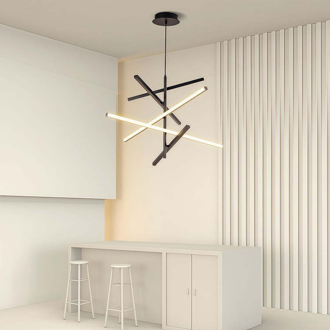 Adjustable Nordic Iron Linear Chandelier - Premium Ceiling Light