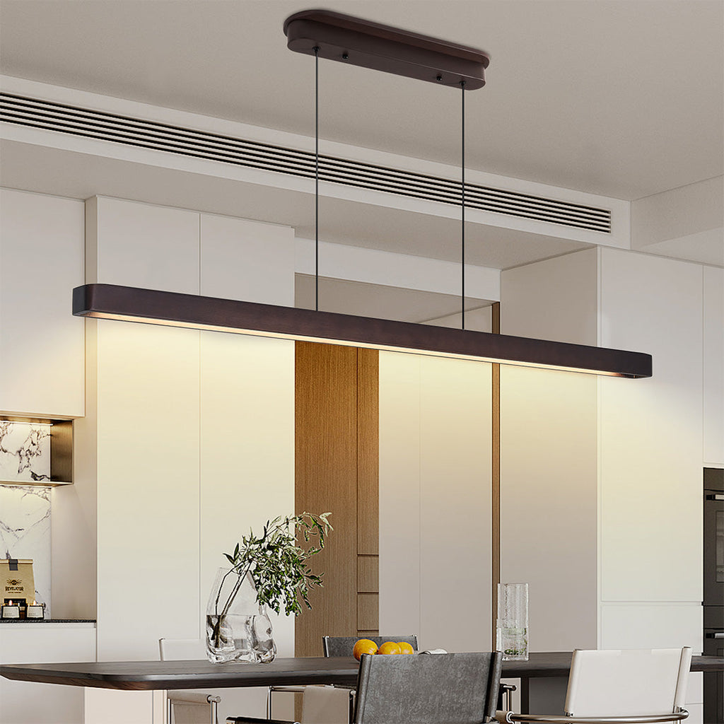 Japanese Minimalist Linear Pendant Light for Island Ceilings