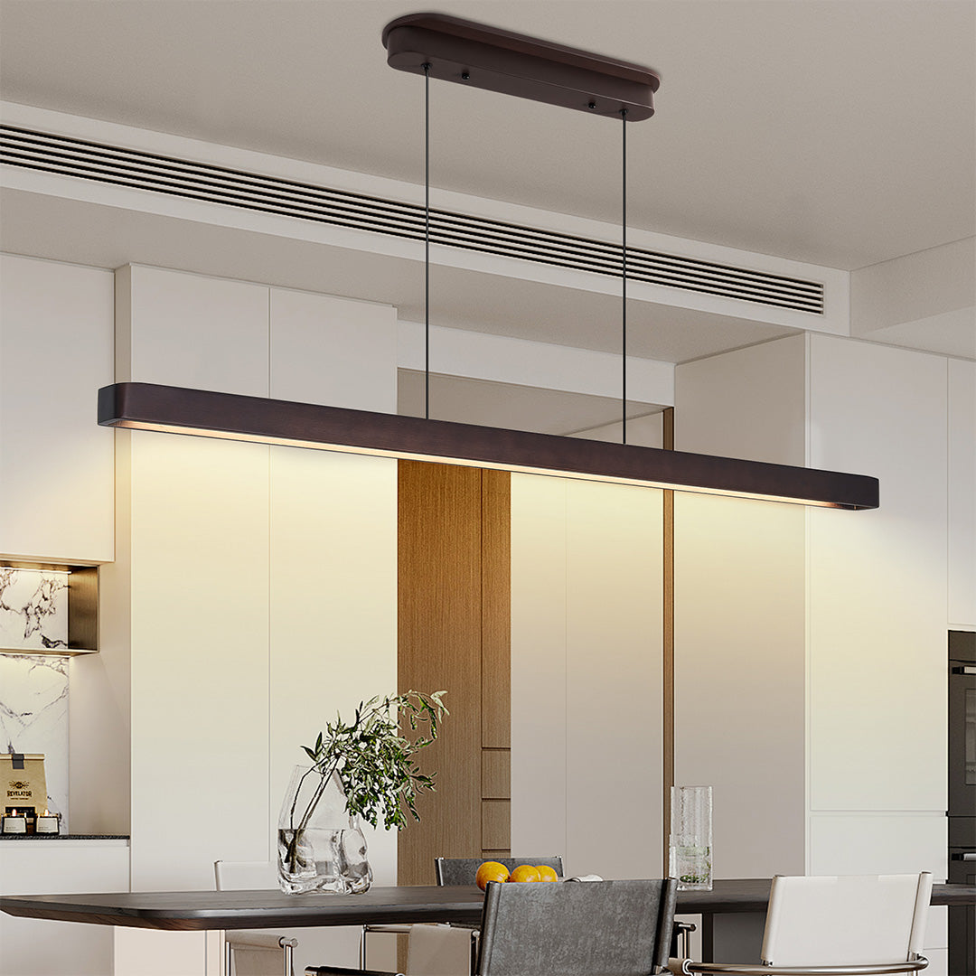 Japanese Minimalist Linear Pendant Light for Island Ceilings