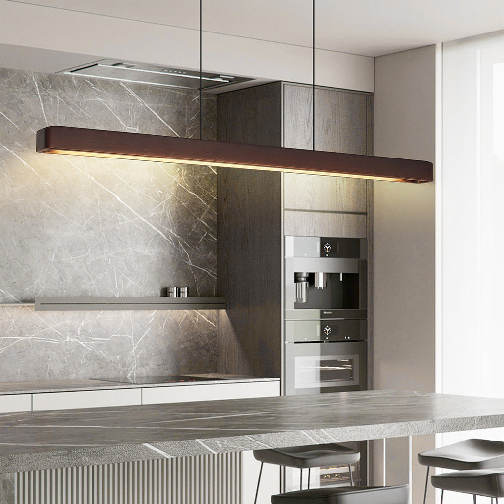 Japanese Minimalist Linear Pendant Light for Island Ceilings