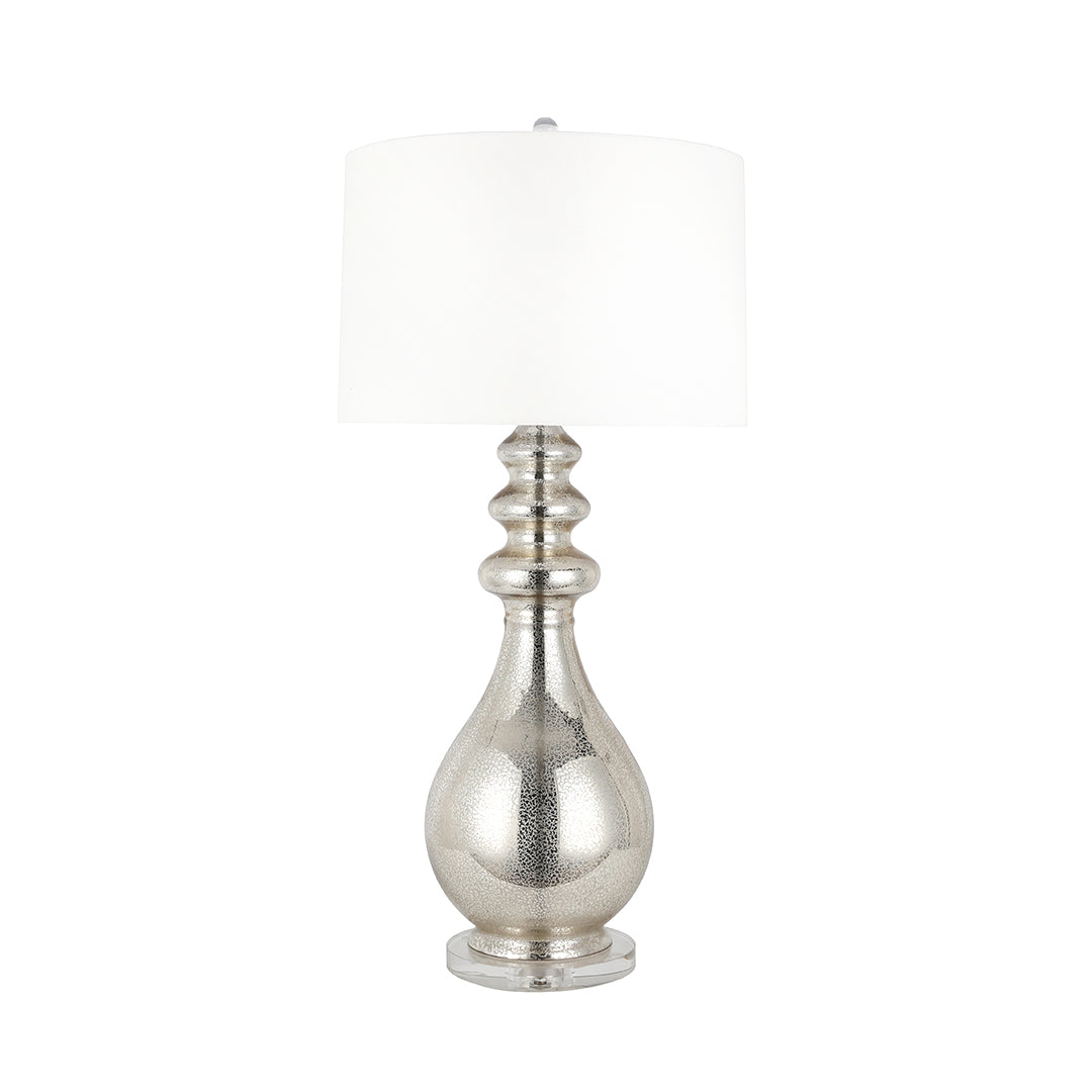 Polished Silver Modern Table Lamp - Unique Home Decor Accent