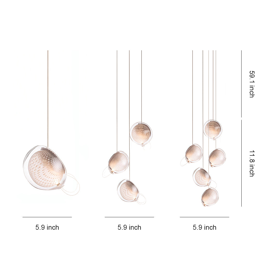 Nordic Glass Jellyfish Pendant Light - Premium Ceiling Fixture