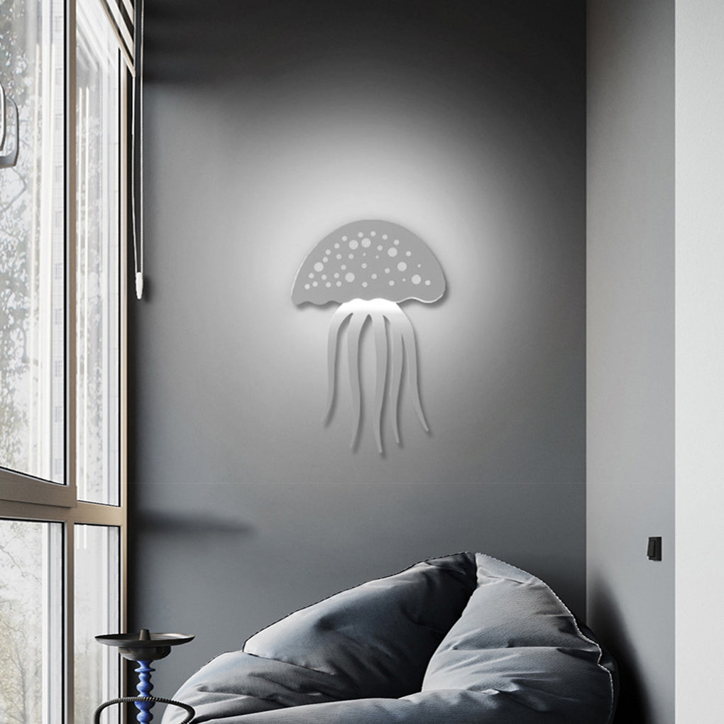 Modern White LED Jellyfish Wall Light - Decorative Home Accent