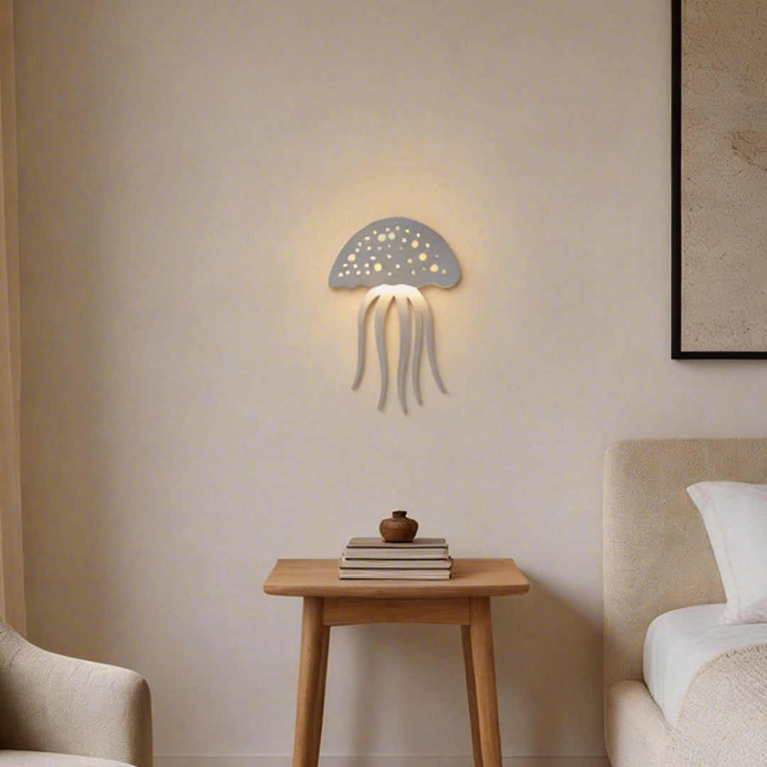 Modern White LED Jellyfish Wall Light - Decorative Home Accent