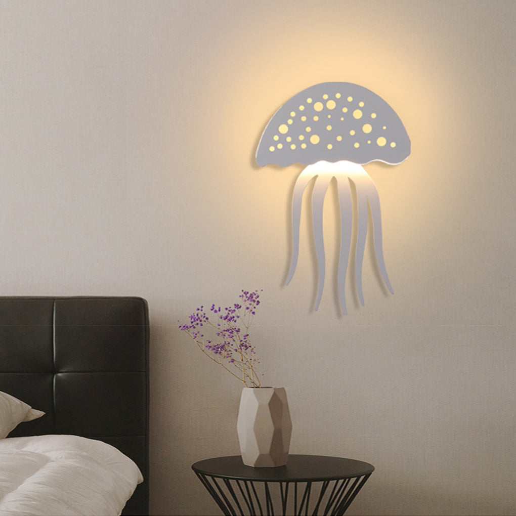 Modern White LED Jellyfish Wall Light - Decorative Home Accent