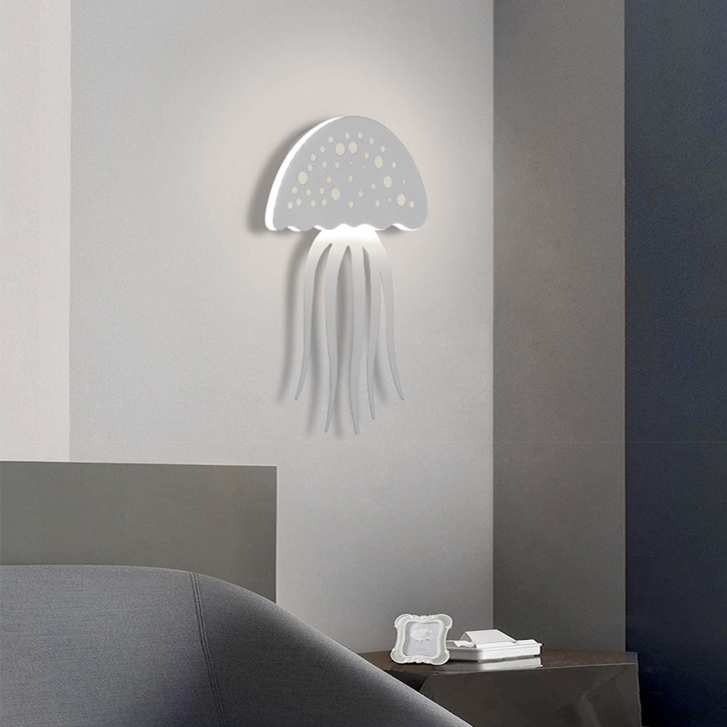 Modern White LED Jellyfish Wall Light - Decorative Home Accent