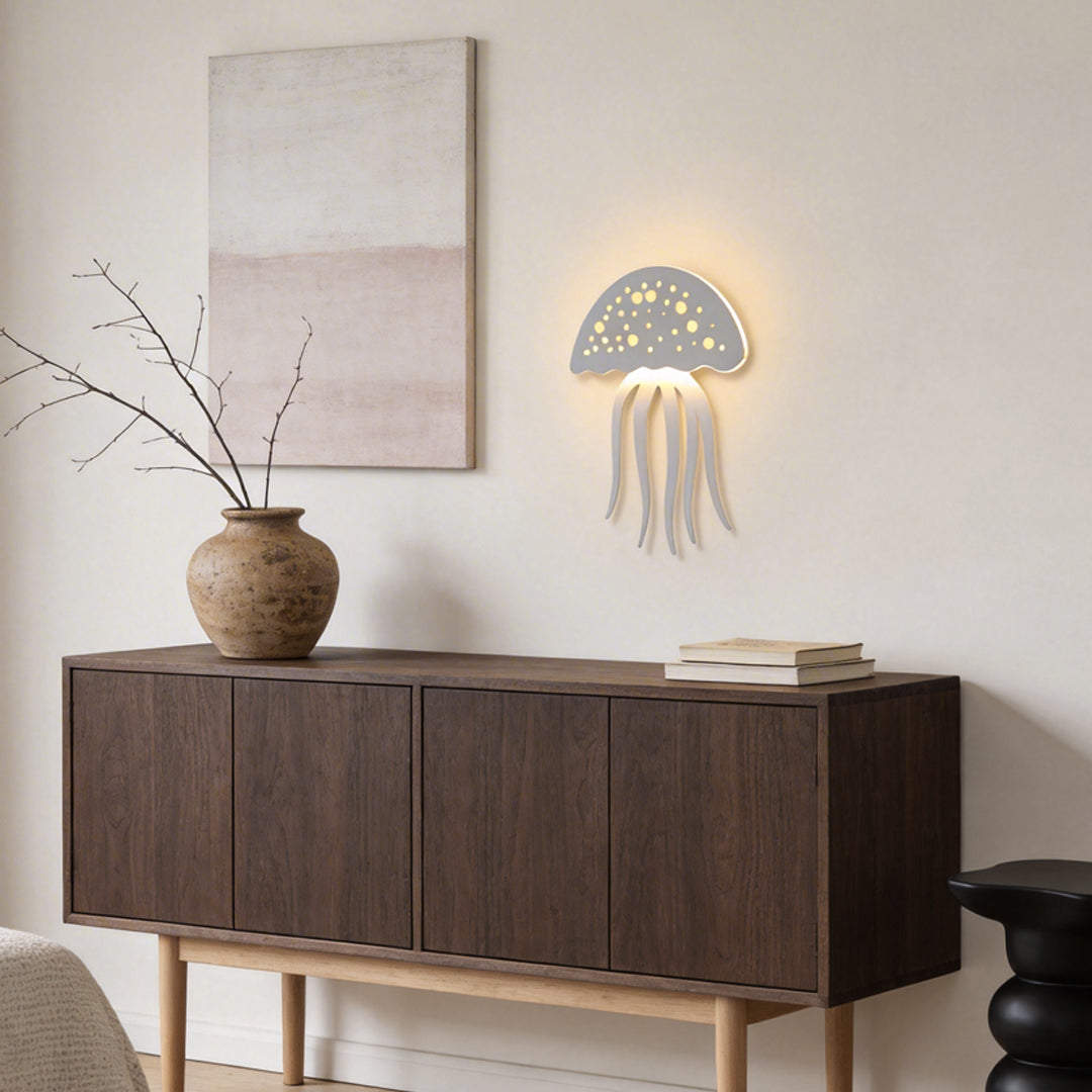Modern White LED Jellyfish Wall Light - Decorative Home Accent