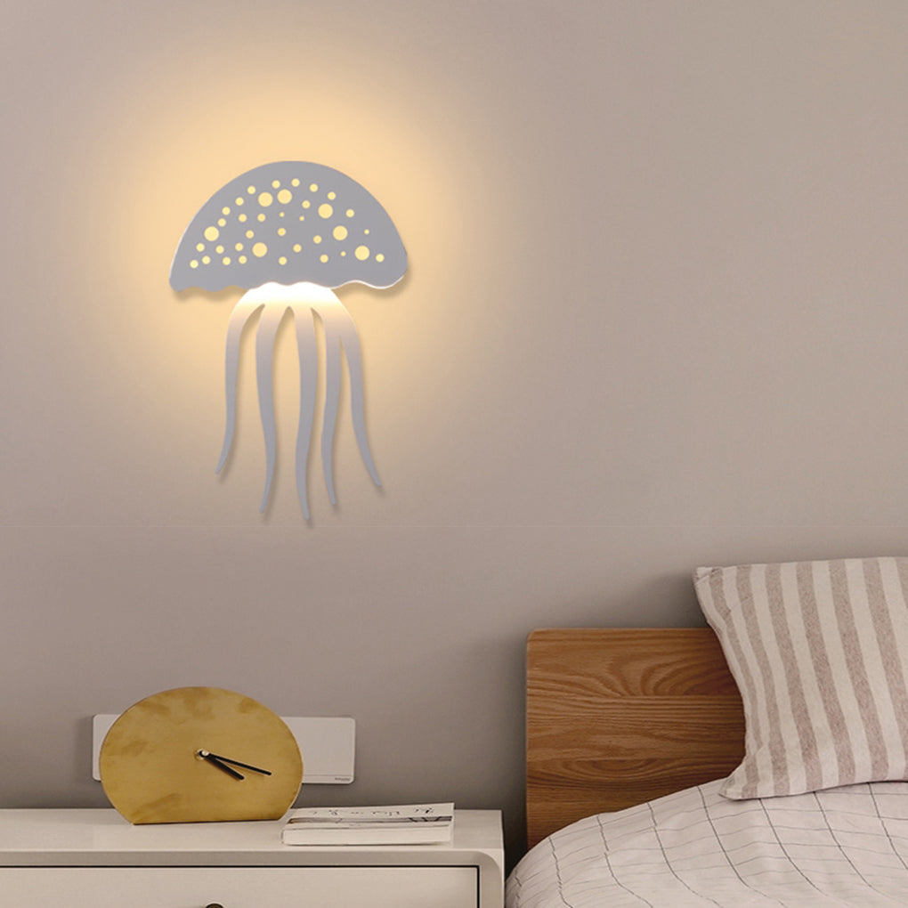 Modern White LED Jellyfish Wall Light - Decorative Home Accent