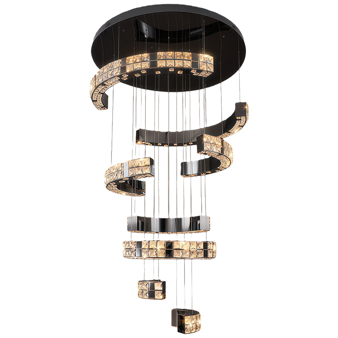 Modern Minimalist K9 Crystal Ceiling Chandelier