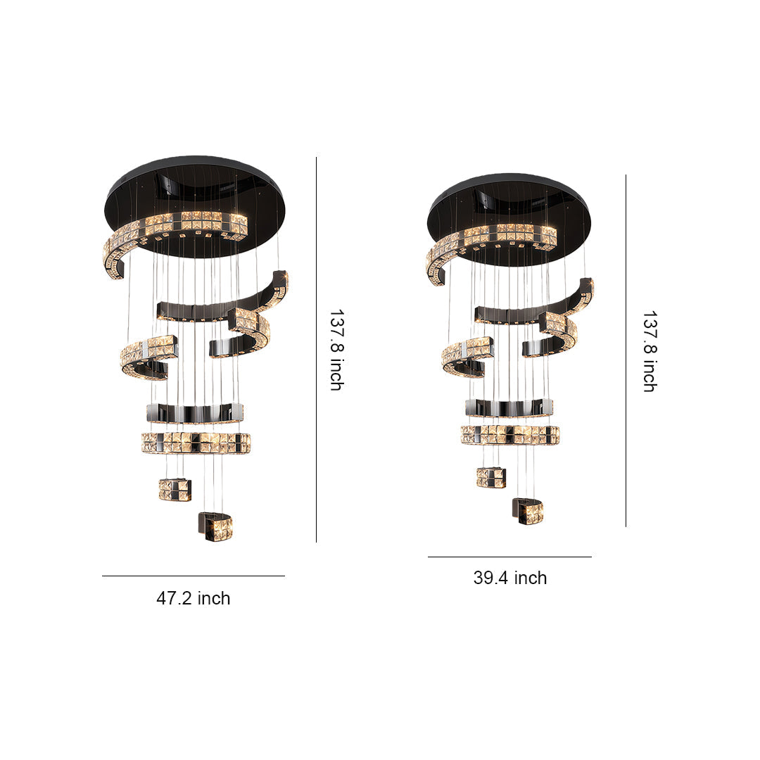 Modern Minimalist K9 Crystal Ceiling Chandelier