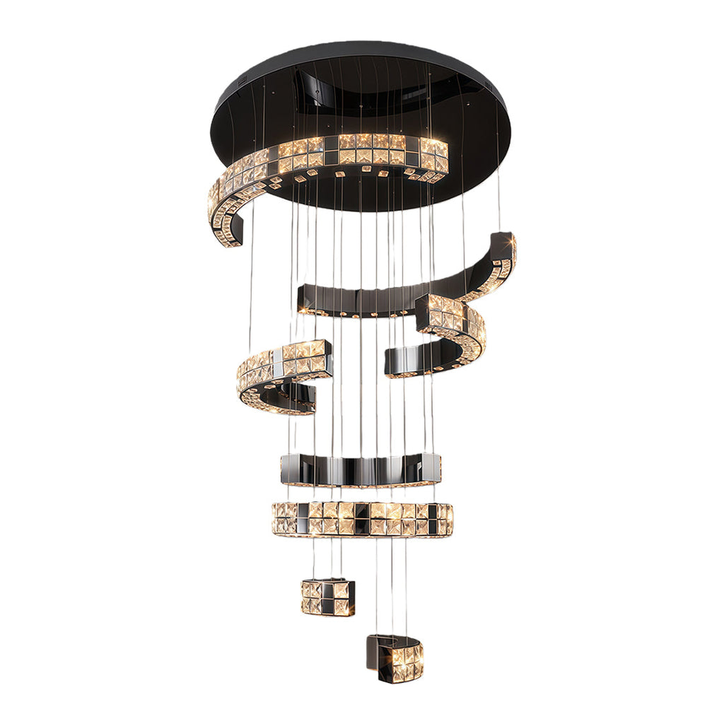 Modern Minimalist K9 Crystal Ceiling Chandelier