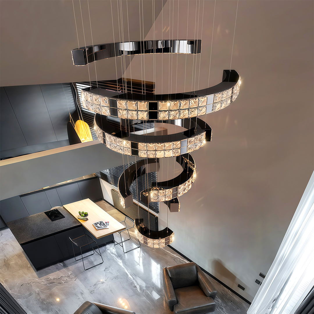 Modern Minimalist K9 Crystal Ceiling Chandelier