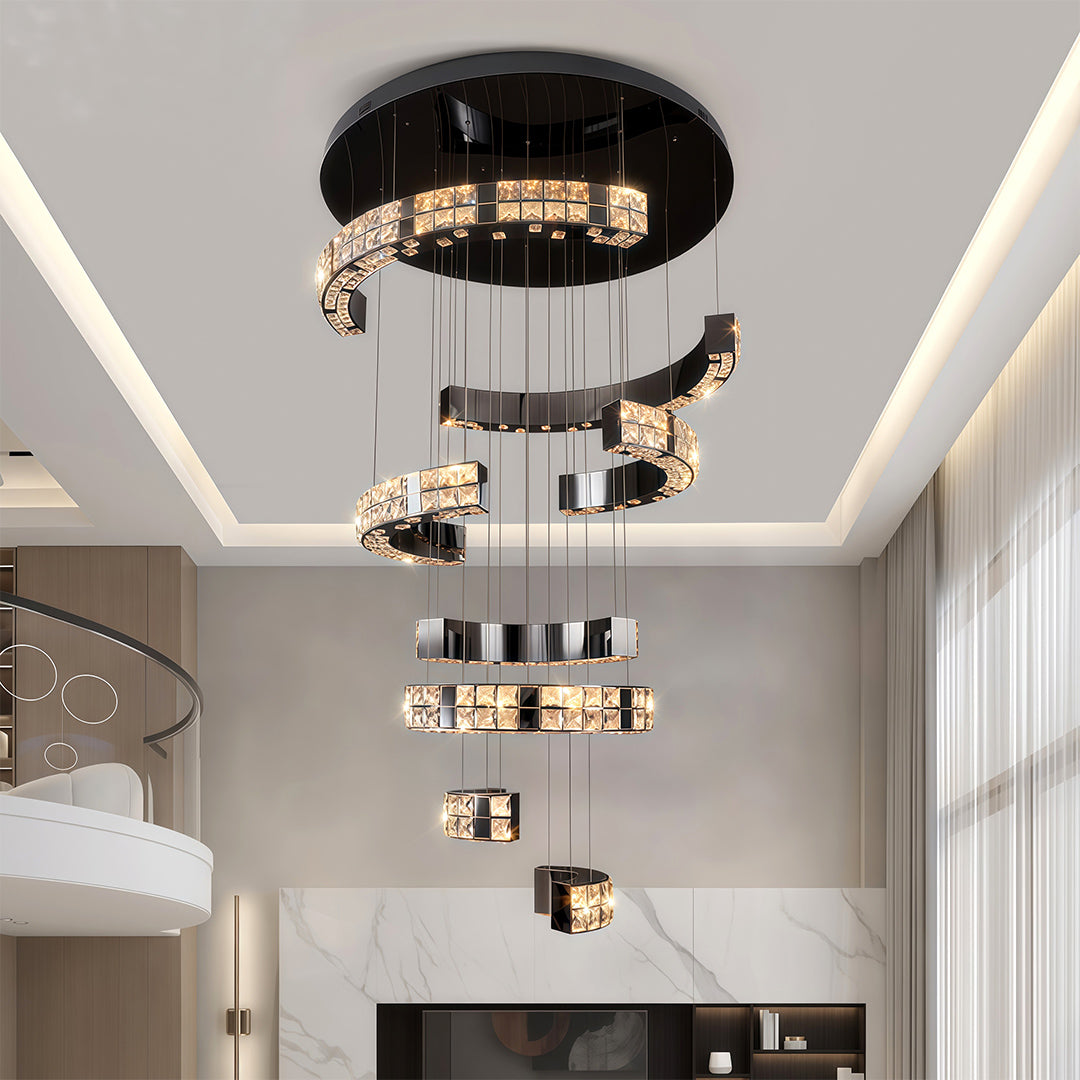 Modern Minimalist K9 Crystal Ceiling Chandelier