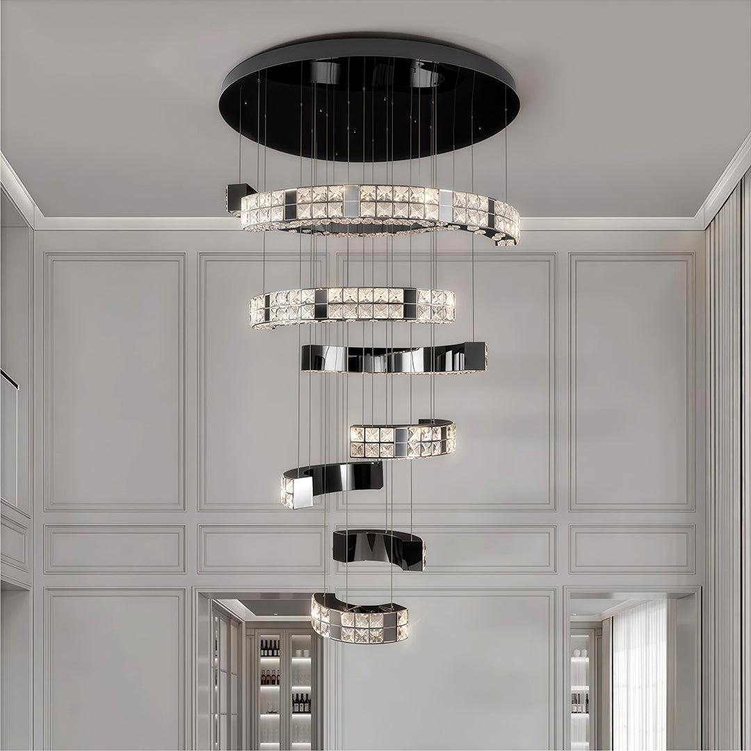 Modern Minimalist K9 Crystal Ceiling Chandelier