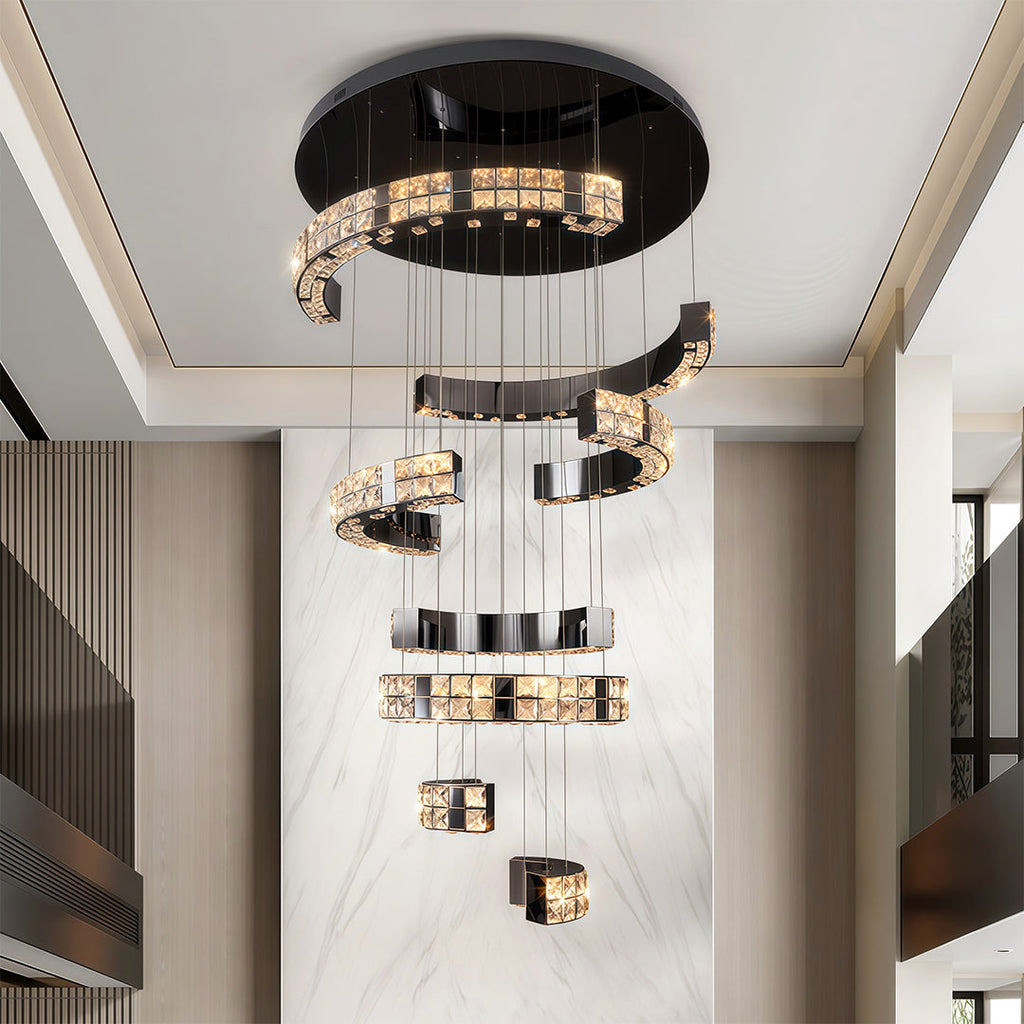 Modern Minimalist K9 Crystal Ceiling Chandelier
