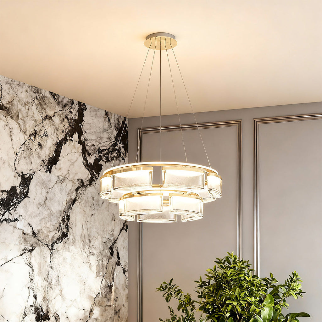 Luxury Modern Crystal Chandelier Ceiling Light - Aluminum Design