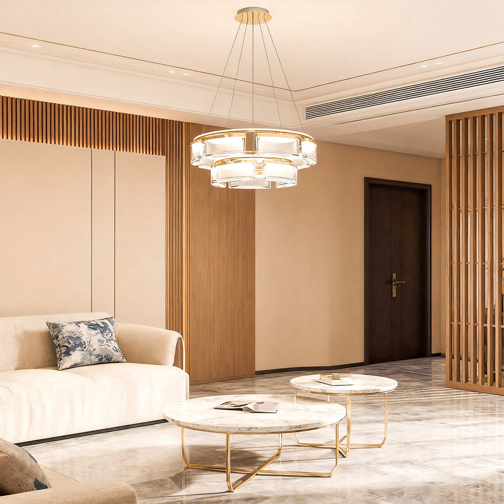 Luxury Modern Crystal Chandelier Ceiling Light - Aluminum Design