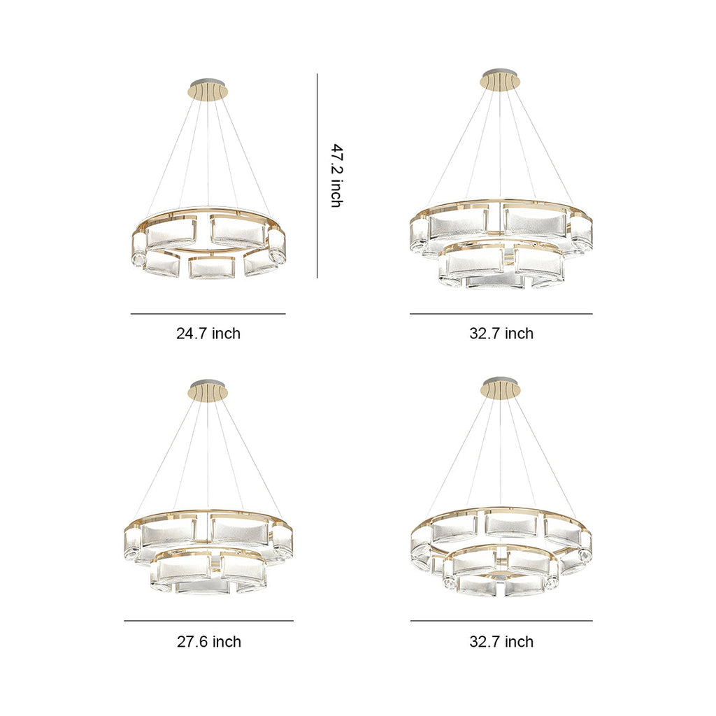 Luxury Modern Crystal Chandelier Ceiling Light - Aluminum Design