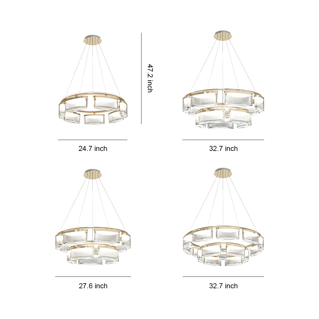 Luxury Modern Crystal Chandelier Ceiling Light - Aluminum Design