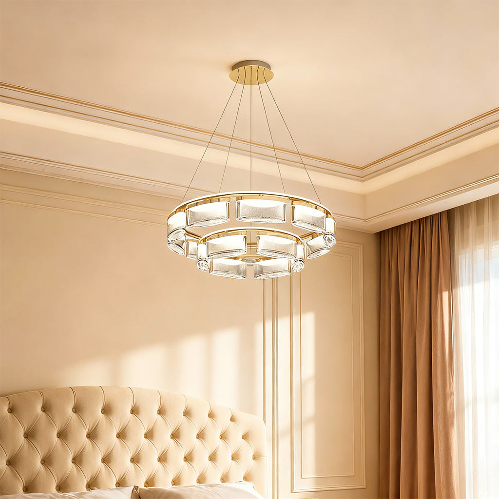 Luxury Modern Crystal Chandelier Ceiling Light - Aluminum Design