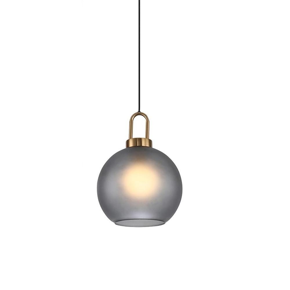 Industrial Style Semi-Globe Glass LED Pendant Light with Electroplated Metal