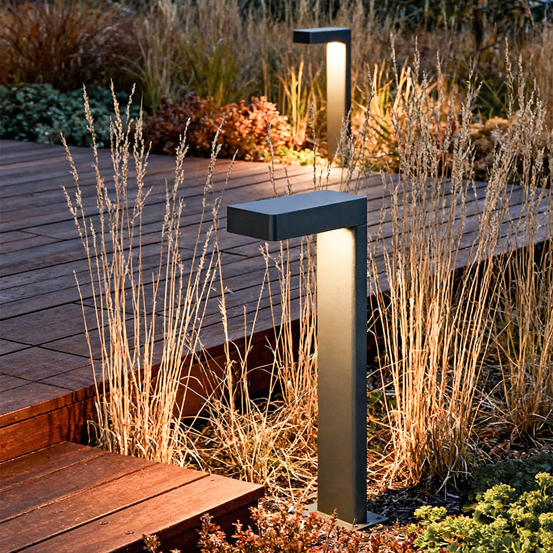 Modern L-Shaped Metal Landscape Path Light for Outdoor Use