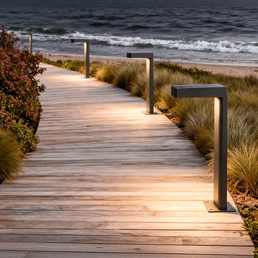 Modern L-Shaped Metal Landscape Path Light for Outdoor Use