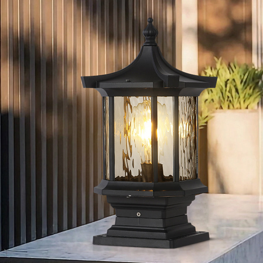 Vintage European Lantern Pillar Outdoor Light