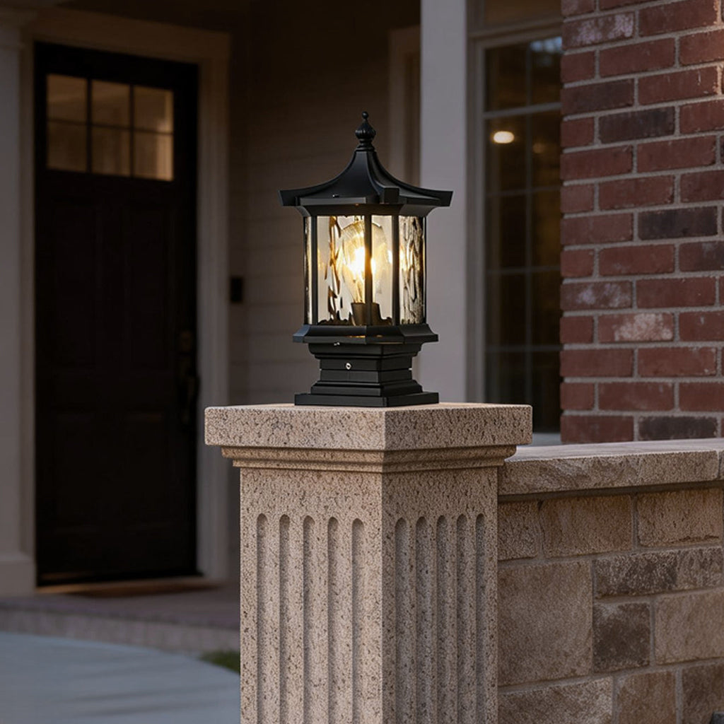 Vintage European Lantern Pillar Outdoor Light