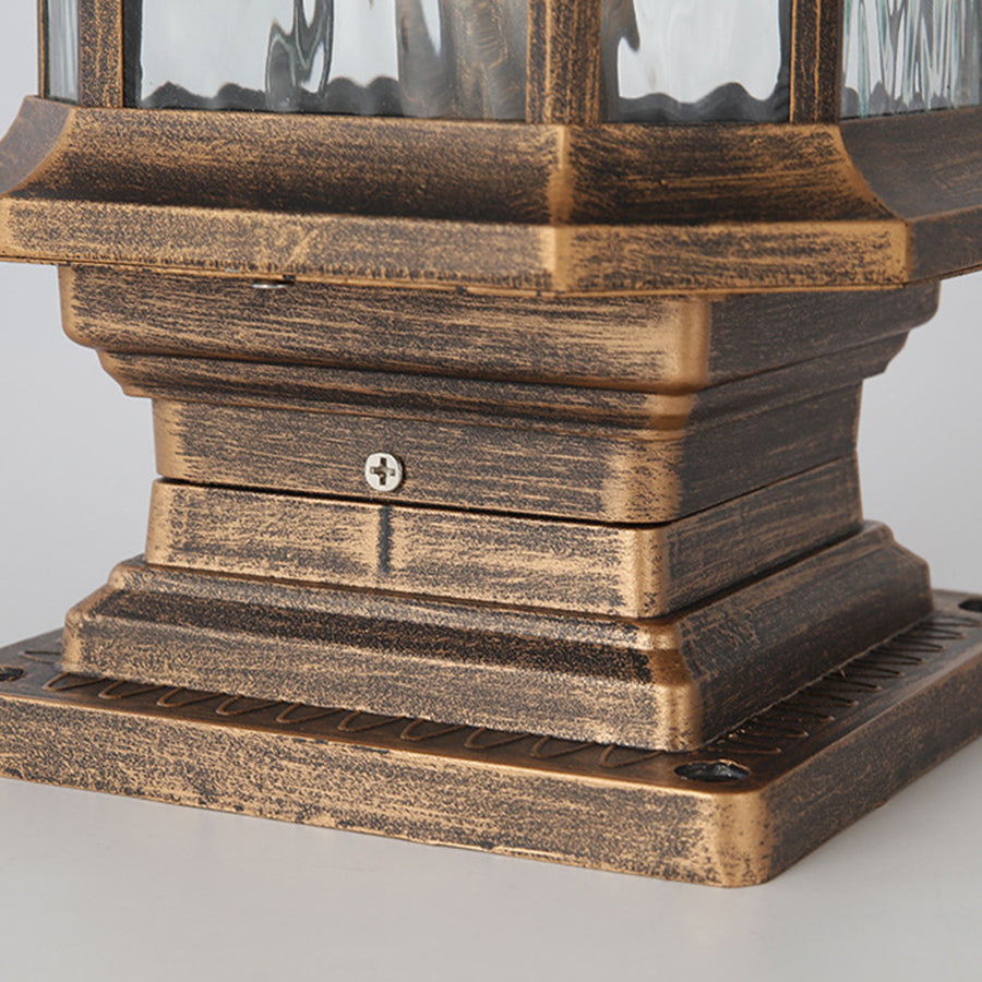 Vintage European Lantern Pillar Outdoor Light