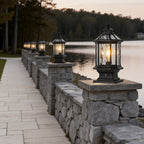 Vintage European Lantern Pillar Outdoor Light