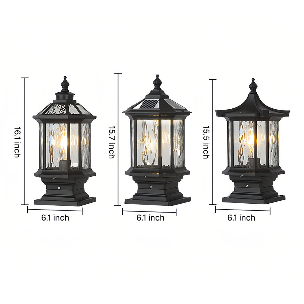 Vintage European Lantern Pillar Outdoor Light