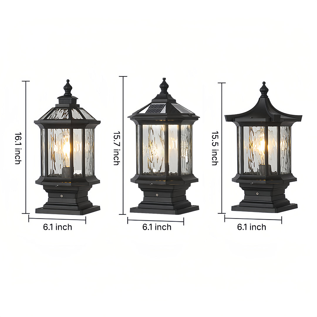 Vintage European Lantern Pillar Outdoor Light
