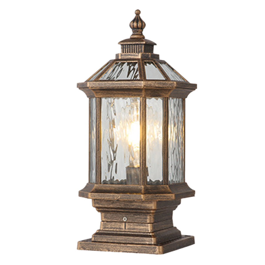 Vintage European Lantern Pillar Outdoor Light